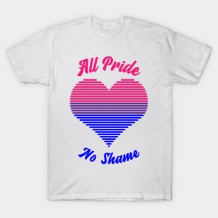 All Pride No Shame - Bisexual Flag T-Shirt